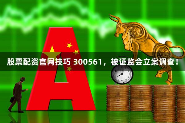 股票配资官网技巧 300561，被证监会立案调查！