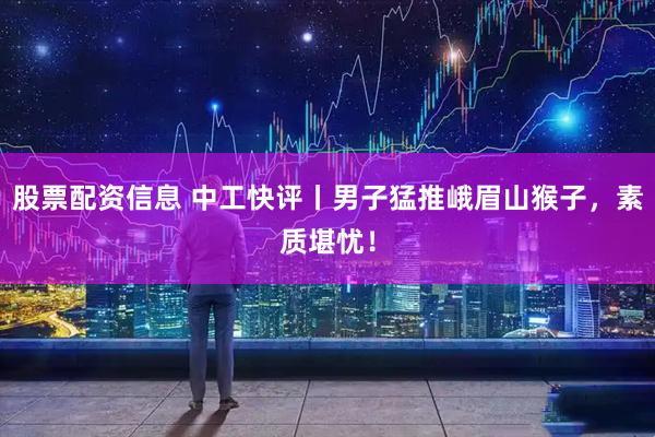 股票配资信息 中工快评丨男子猛推峨眉山猴子，素质堪忧！